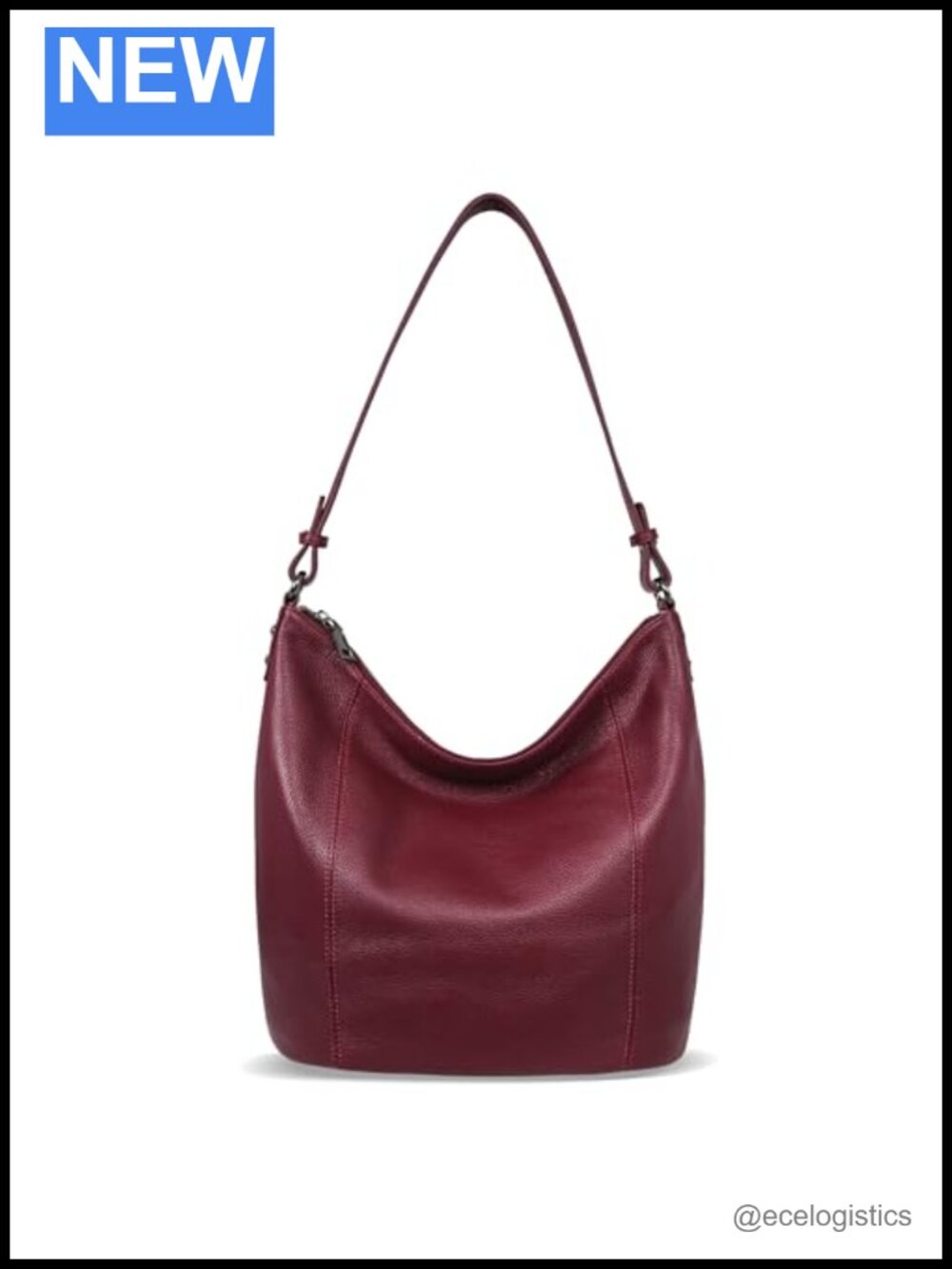 Women's Genuine Leather Hobo Crossbody Bag Soft Calfskin Purse Adjustable